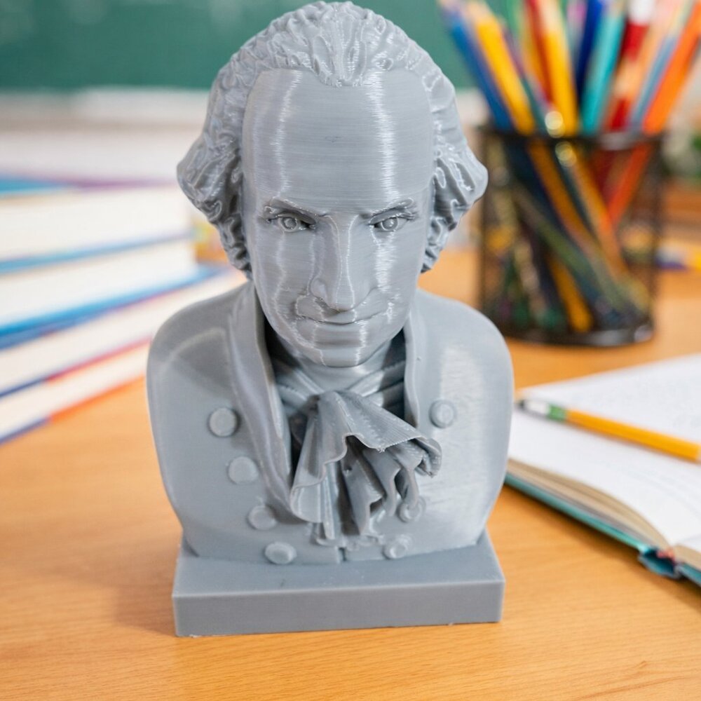 George Washington Bust Statue Sculpture 3D Printed For Art Craft Painting 5"x3"